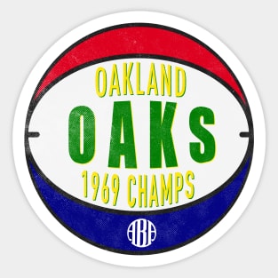 Defunct Oakland Oaks ABA Champs 1969 Sticker